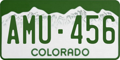 CO license plate AMU456