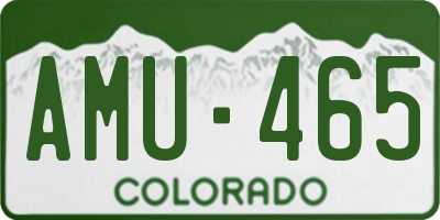 CO license plate AMU465