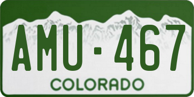 CO license plate AMU467