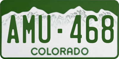 CO license plate AMU468