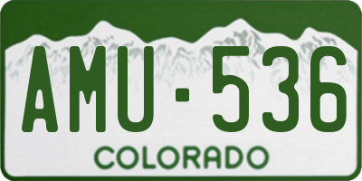 CO license plate AMU536