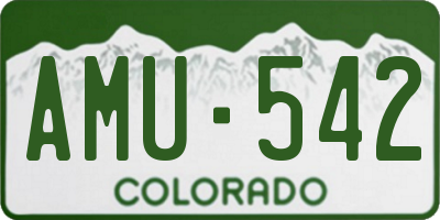 CO license plate AMU542