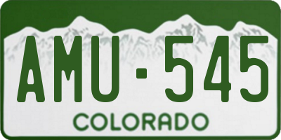 CO license plate AMU545