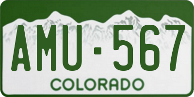 CO license plate AMU567