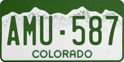 CO license plate AMU587