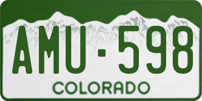 CO license plate AMU598