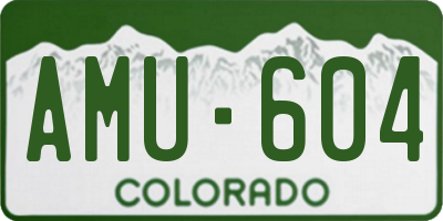 CO license plate AMU604