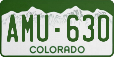 CO license plate AMU630