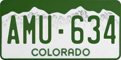 CO license plate AMU634