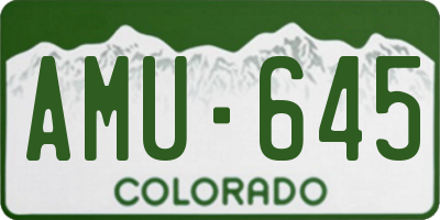CO license plate AMU645