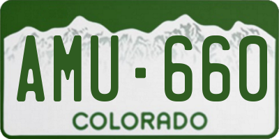 CO license plate AMU660
