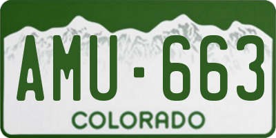 CO license plate AMU663