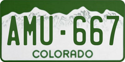 CO license plate AMU667