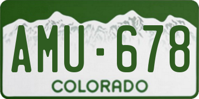 CO license plate AMU678
