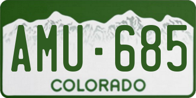 CO license plate AMU685