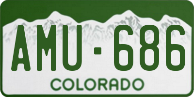 CO license plate AMU686