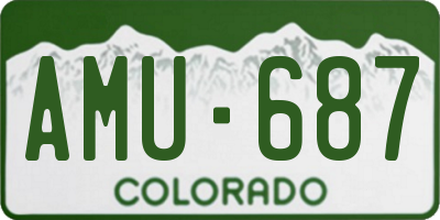 CO license plate AMU687