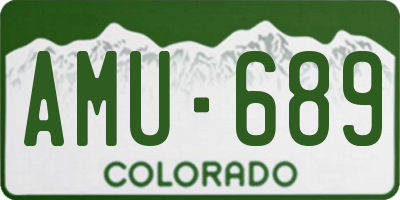 CO license plate AMU689