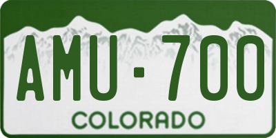 CO license plate AMU700