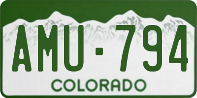 CO license plate AMU794