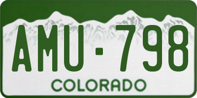 CO license plate AMU798