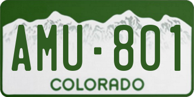 CO license plate AMU801