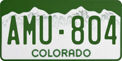 CO license plate AMU804