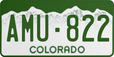 CO license plate AMU822