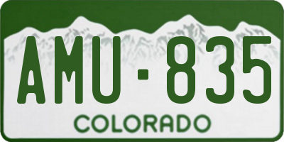 CO license plate AMU835