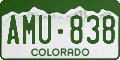 CO license plate AMU838