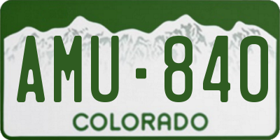 CO license plate AMU840