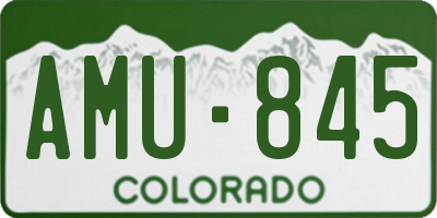 CO license plate AMU845