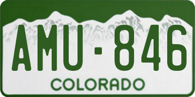 CO license plate AMU846