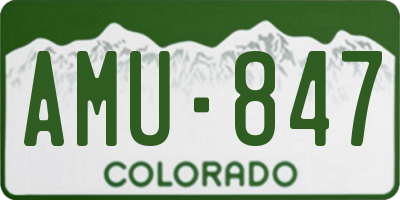 CO license plate AMU847
