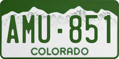 CO license plate AMU851