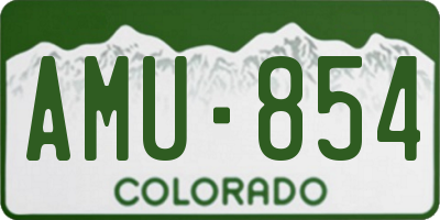 CO license plate AMU854