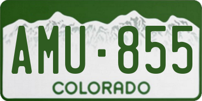 CO license plate AMU855