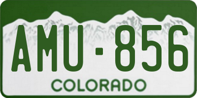 CO license plate AMU856
