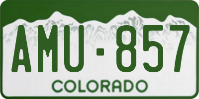 CO license plate AMU857