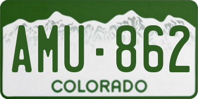 CO license plate AMU862