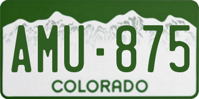 CO license plate AMU875