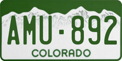 CO license plate AMU892