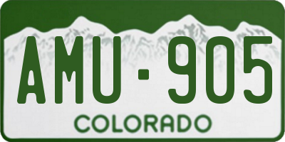 CO license plate AMU905