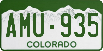 CO license plate AMU935