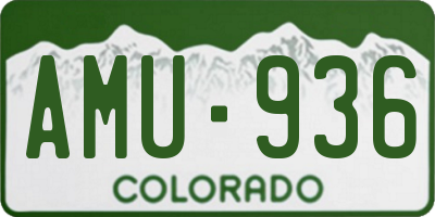 CO license plate AMU936