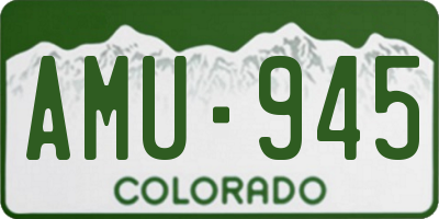CO license plate AMU945