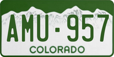 CO license plate AMU957