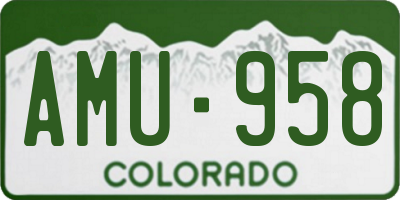 CO license plate AMU958