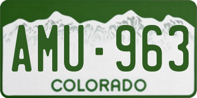 CO license plate AMU963