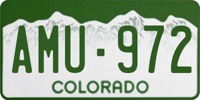 CO license plate AMU972